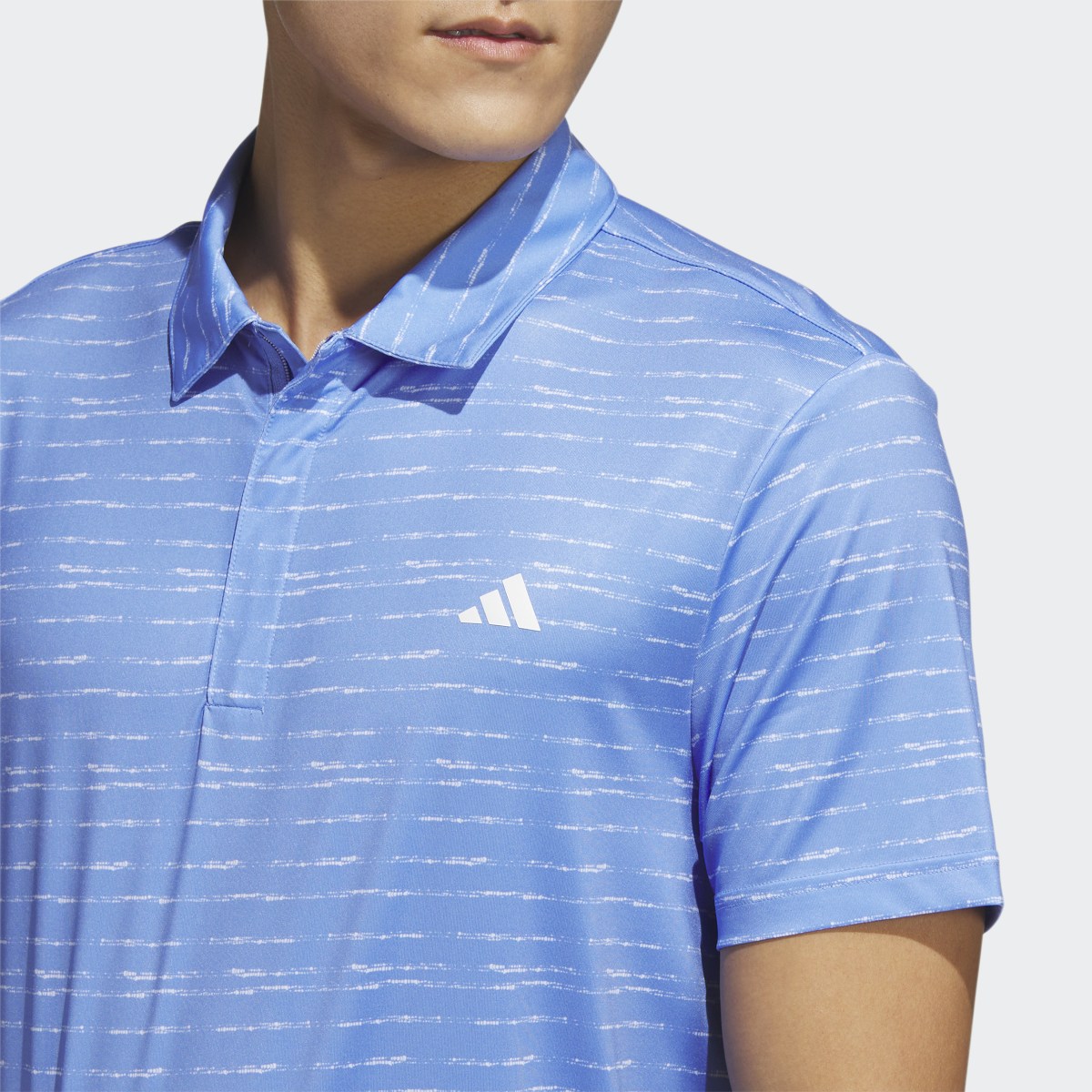 Adidas Stripe Zip Golf Polo Shirt. 6