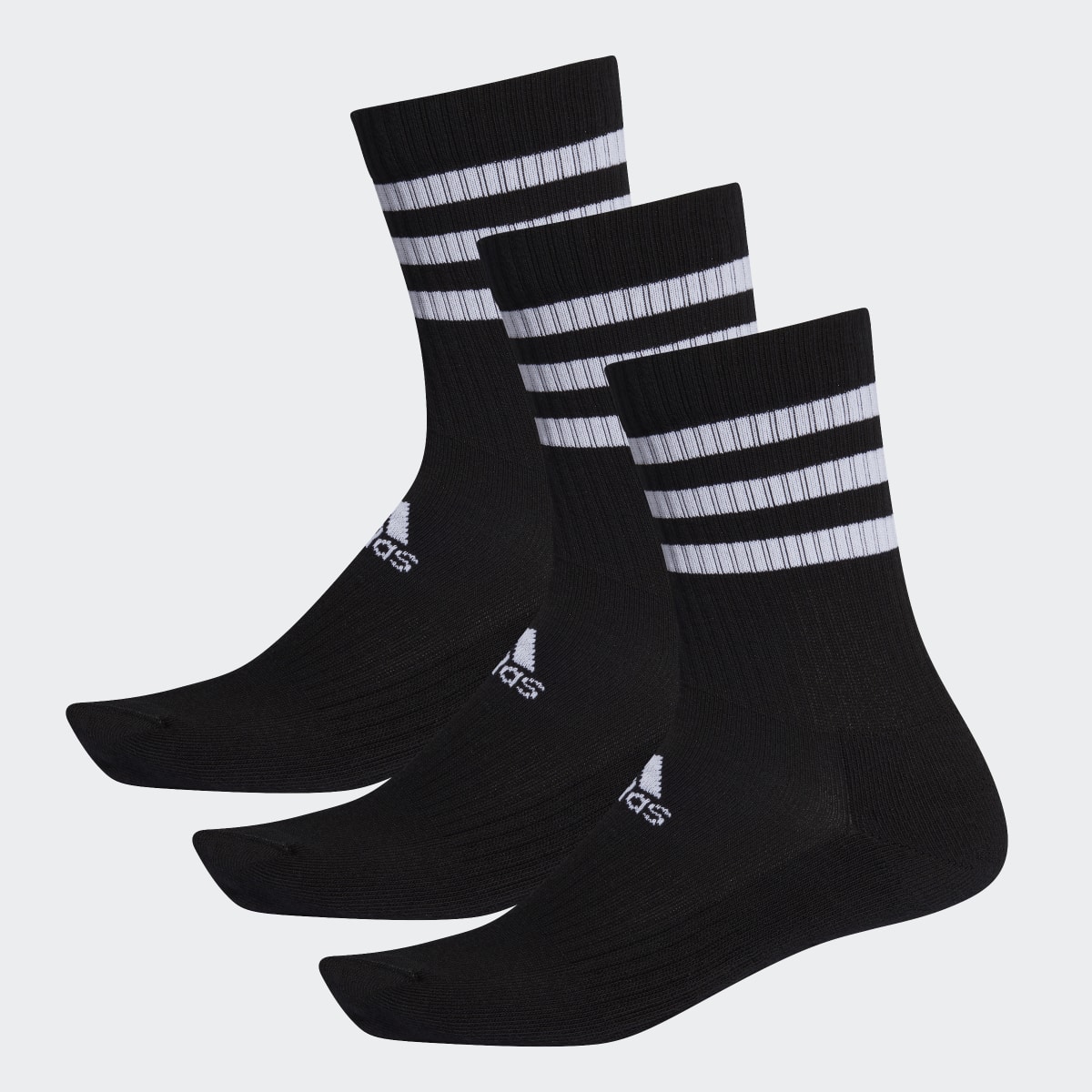 Adidas 3-Stripes Cushioned Crew Socks 3 Pairs. 2