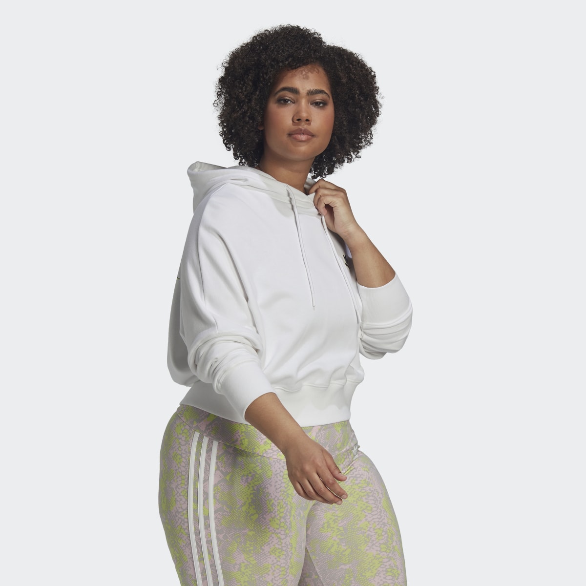 Adidas Cropped Hoodie (Plus Size). 4