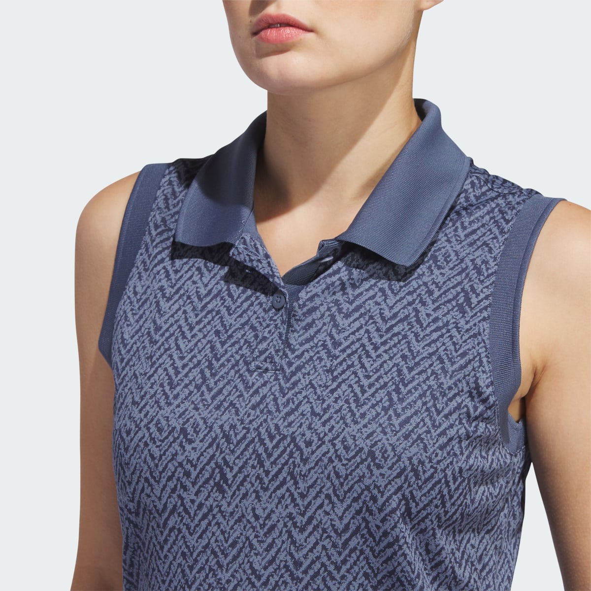 Adidas Ultimate365 Jacquard Sleeveless Polo Shirt. 6