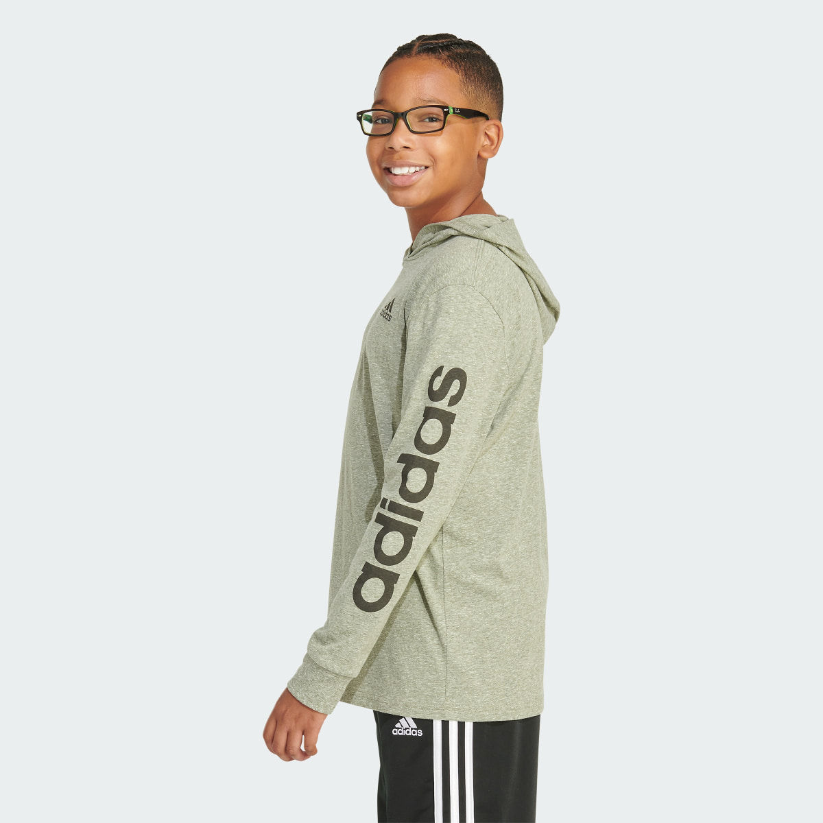 Adidas Long Sleeve Snow Heather Hooded Tee (Extended Size). 6