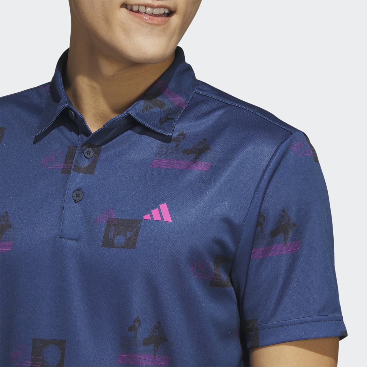 Adidas Allover-Print Golf Polo Shirt. 6