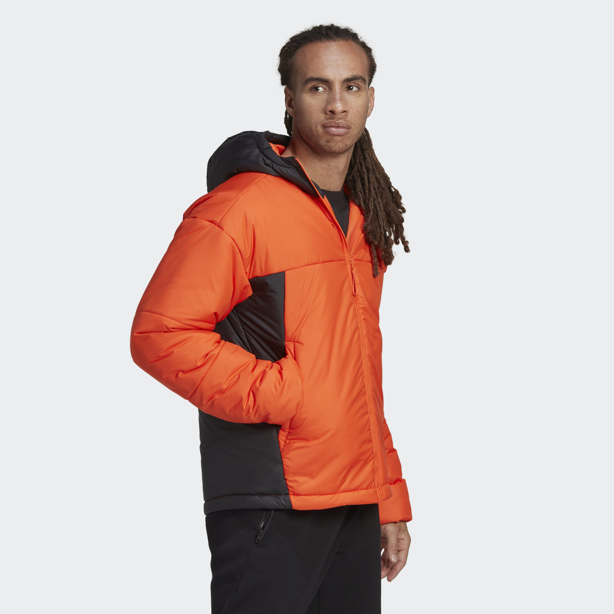 Adidas BSC 3-Stripes Puffy Hooded Jacket. 4
