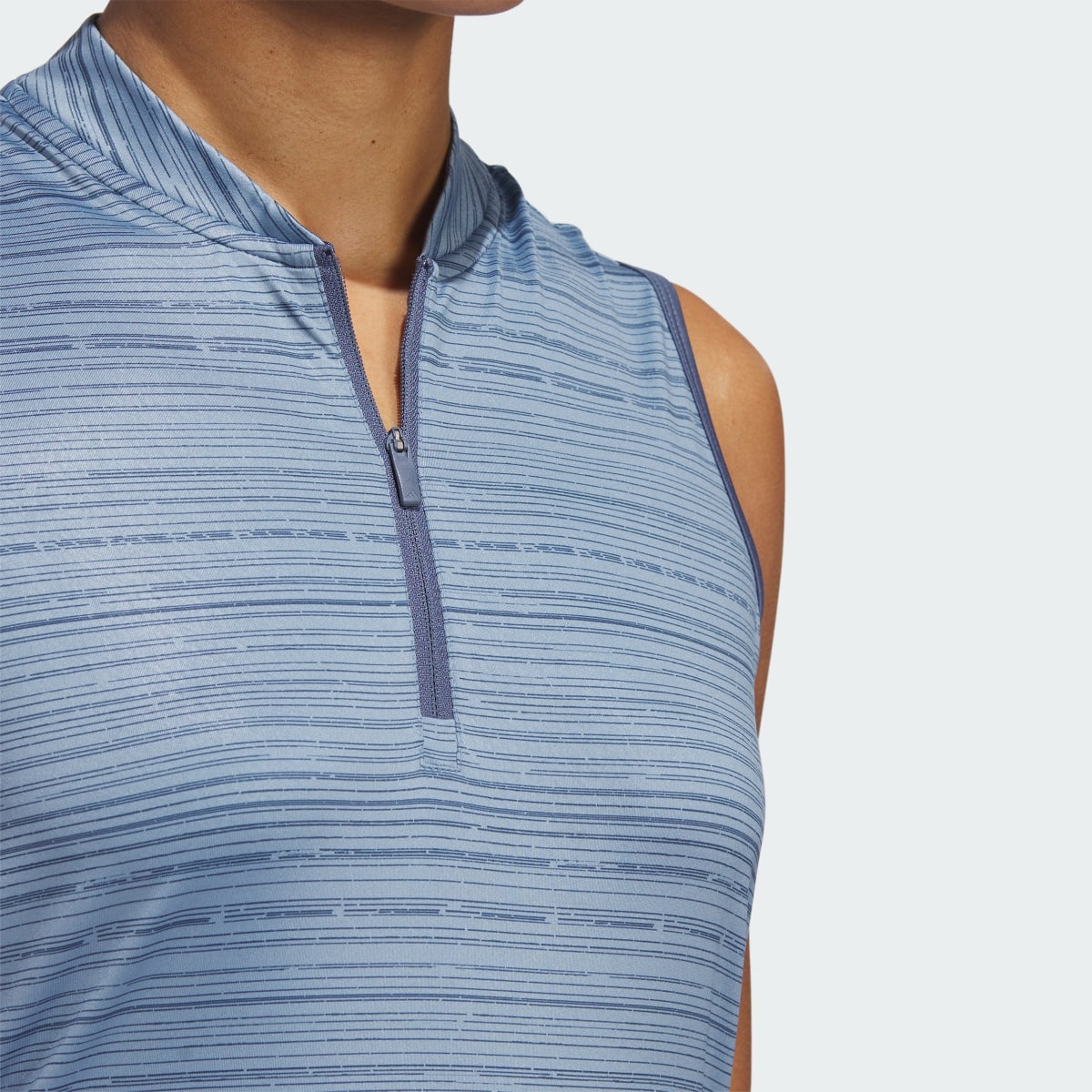 Adidas Ultimate365 Stripe Sleeveless Polo Shirt. 6
