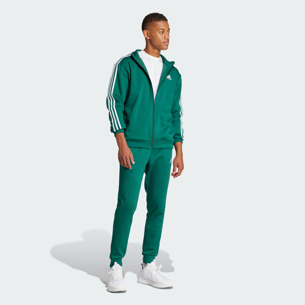 Adidas Basic 3-Stripes Fleece Track Suit. 4