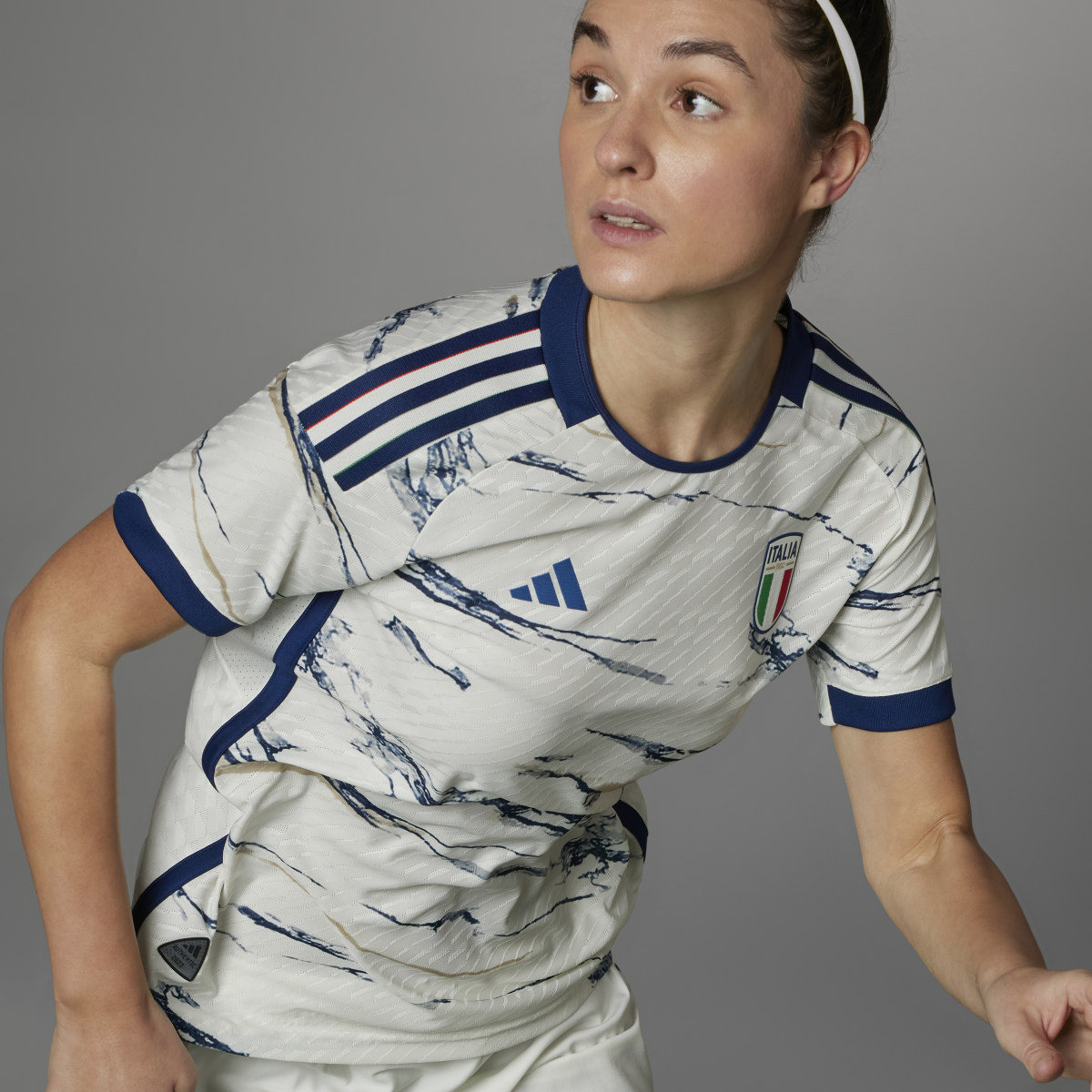 Adidas Italy Women's Team 23 Away Authentic Jersey. 5