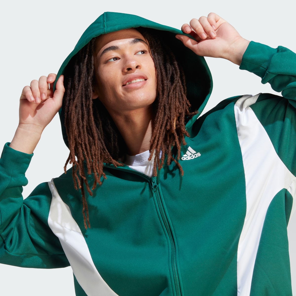 Adidas Sportswear Fleece Hooded Track Suit. 8