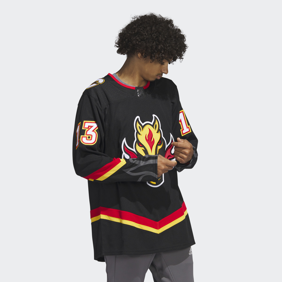 Adidas Flames Gaudreau Third Authentic Jersey. 4