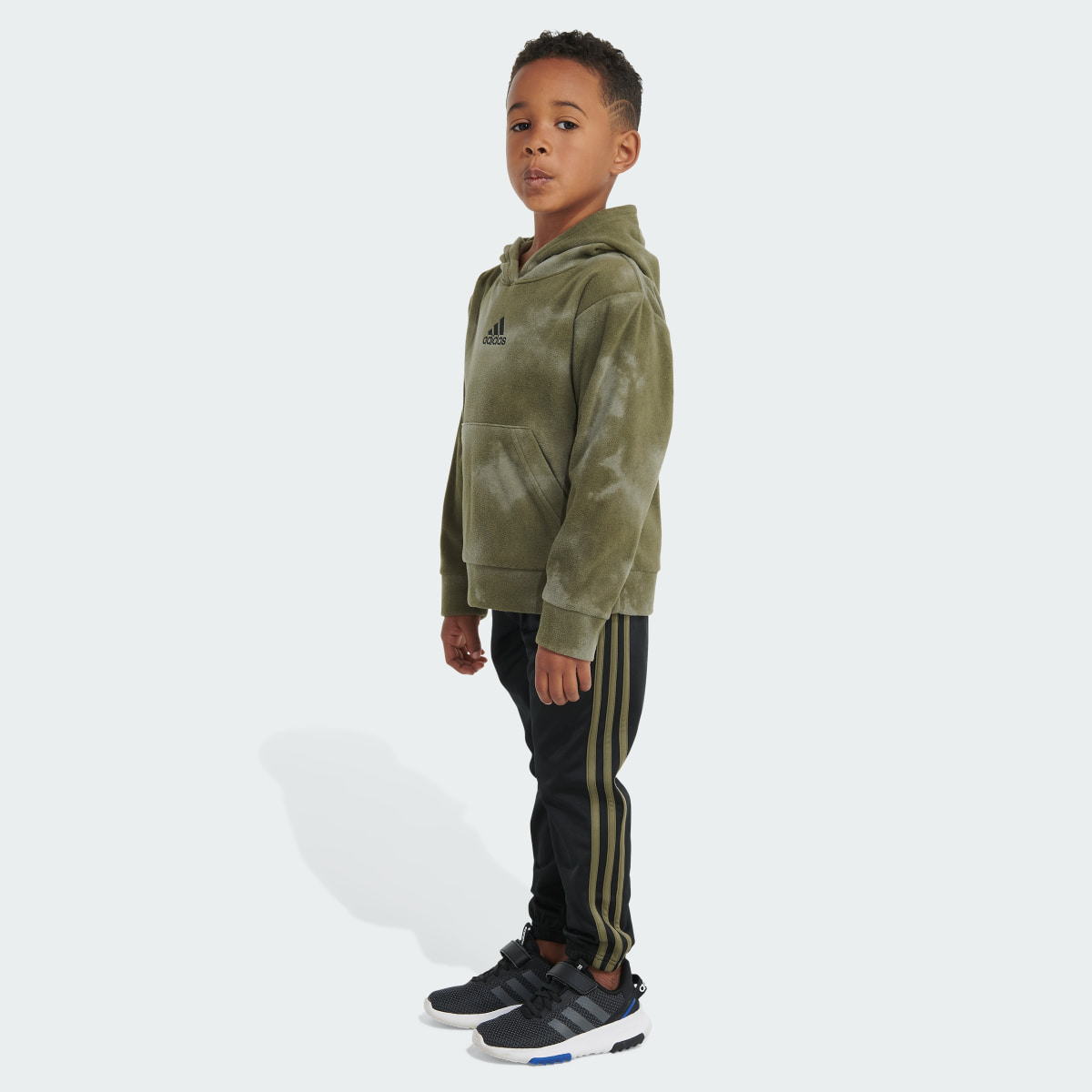 Adidas Two-Piece Printed Microfleece Pullover and Jogger Set. 5