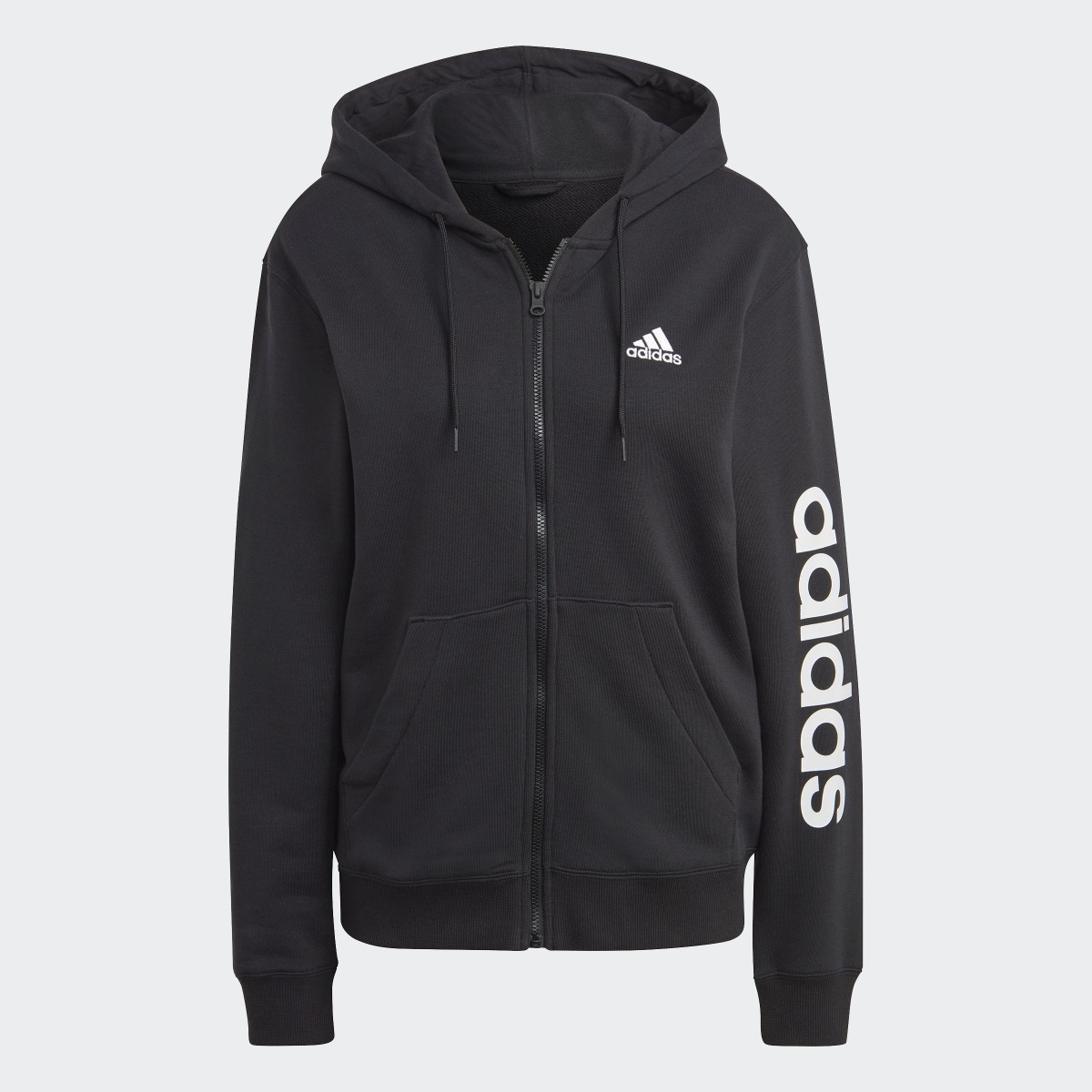 Adidas Veste à capuche entièrement zippée en molleton Essentials Linear (Grandes tailles). 5