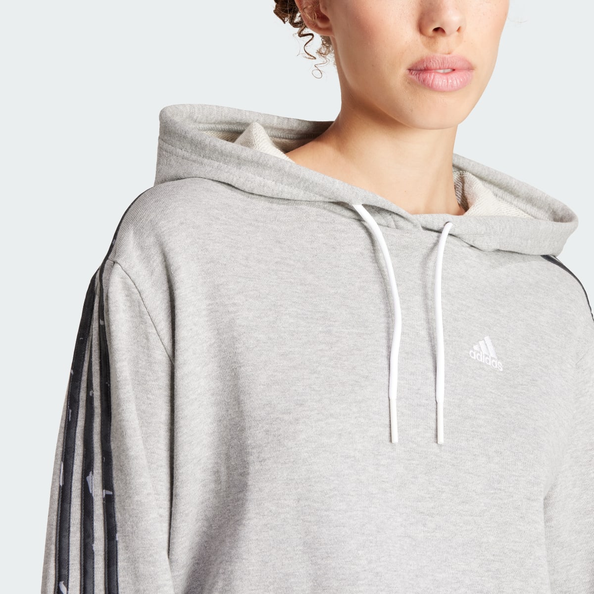 Adidas Essentials 3-Stripes Animal Print Relaxed Hoodie. 6