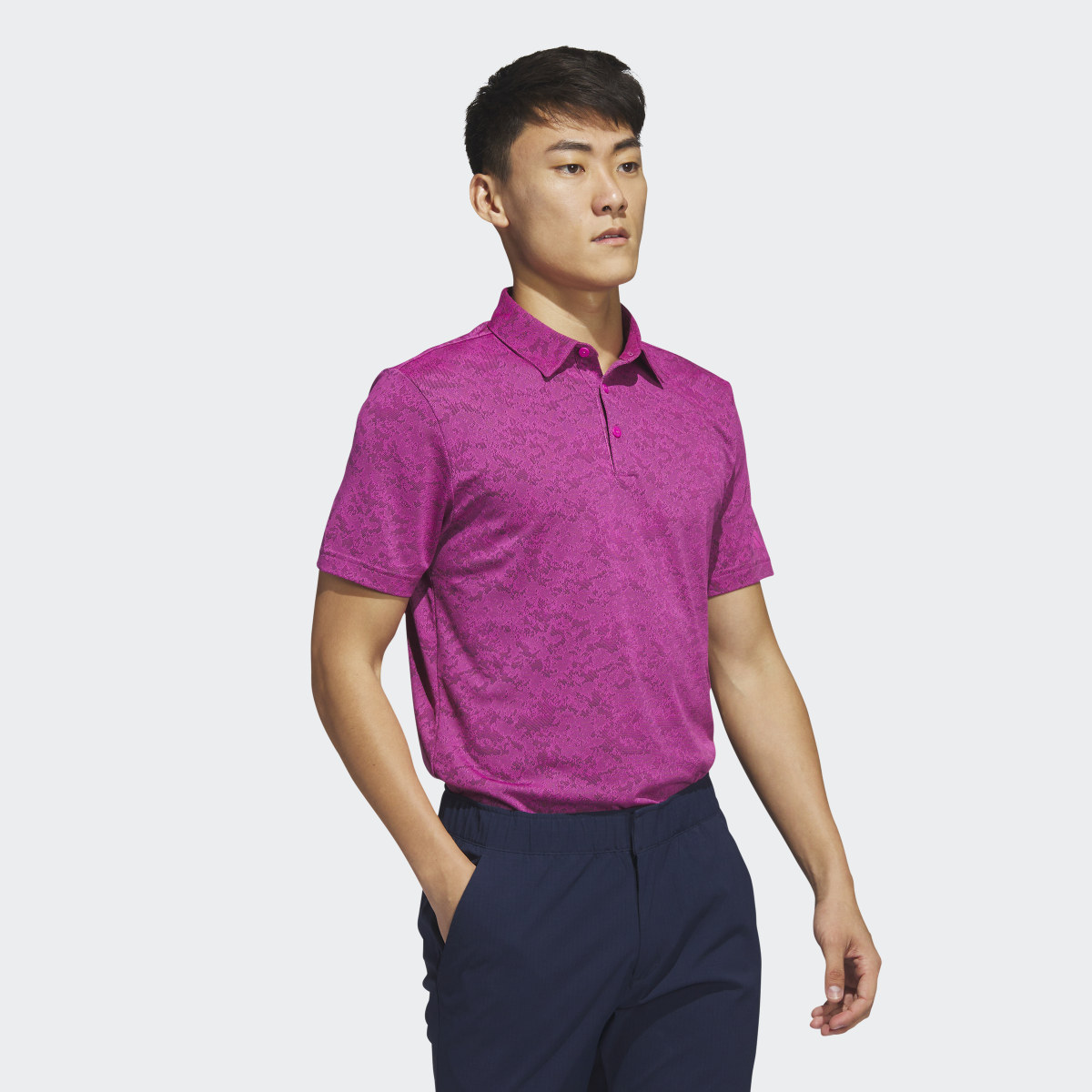 Adidas Textured Jacquard Golf Polo Shirt. 4