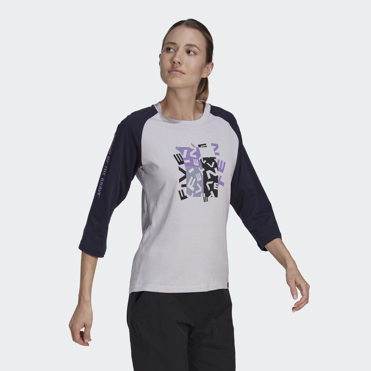 Adidas Five Ten Graphic 3/4 Sleeve Long-Sleeve Top. 4