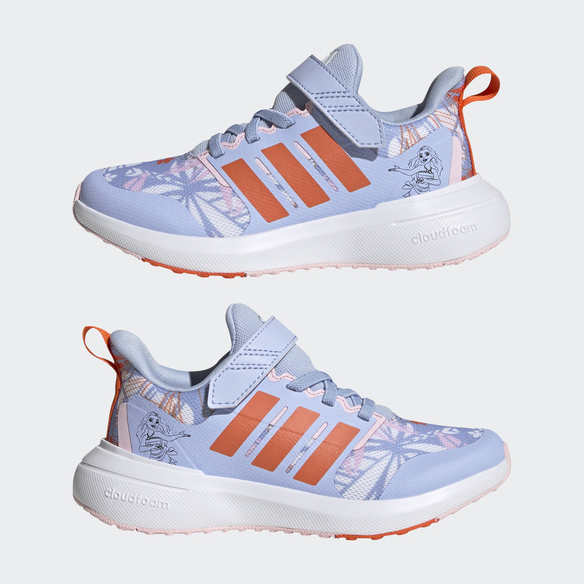 Adidas Chaussure à lacets élastiques et scratch sur le dessus adidas x Disney FortaRun 2.0 Moana Cloudfoam. 8