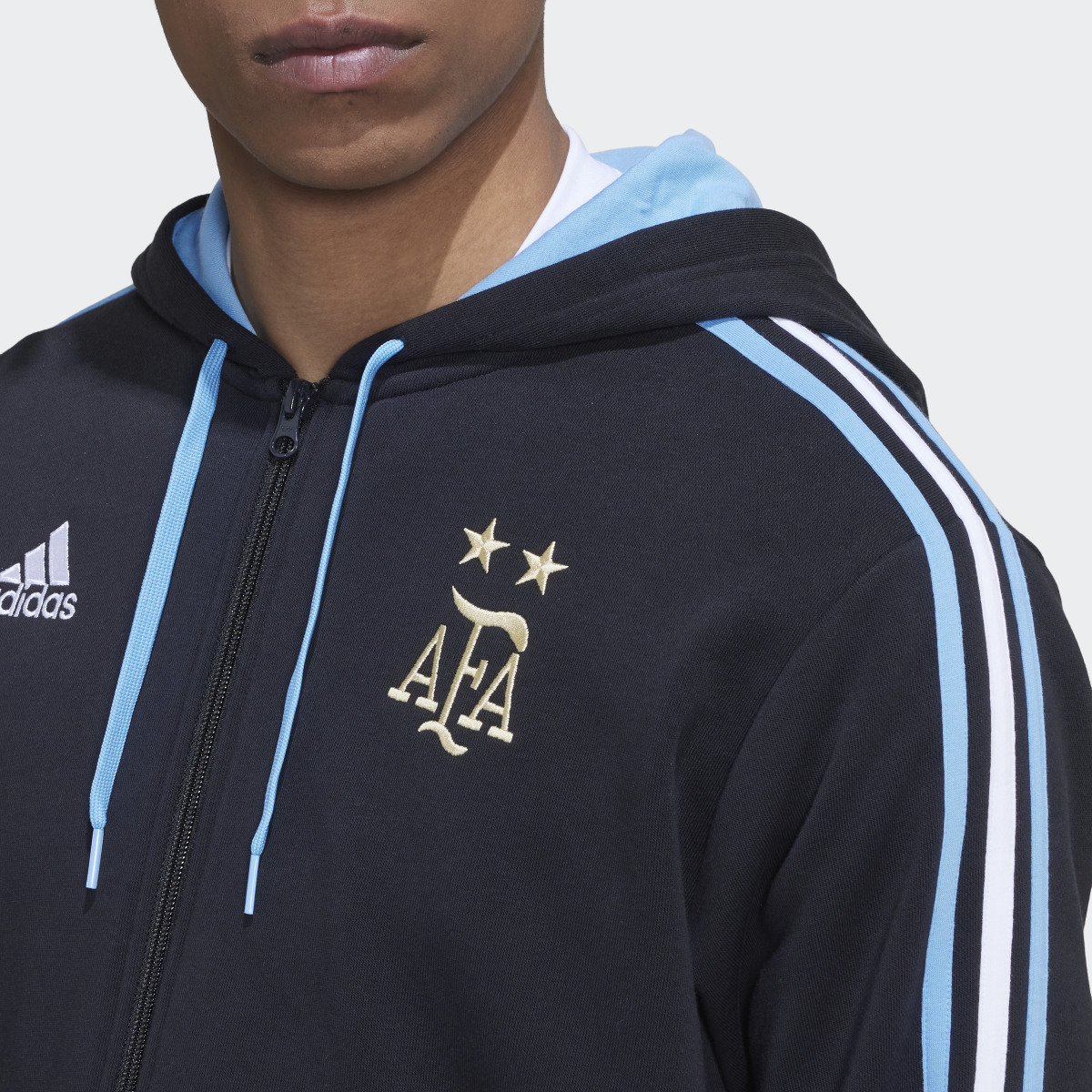 Adidas Argentina 3-Stripes Full-Zip Hoodie. 5