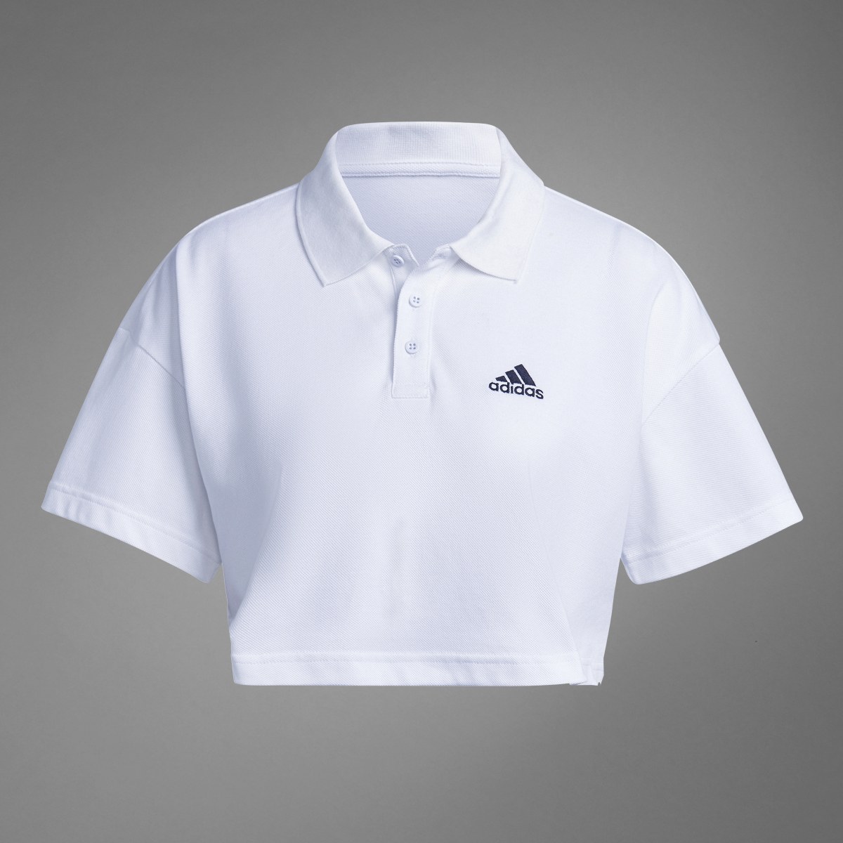 Adidas Cropped Piqué Polo Shirt. 10