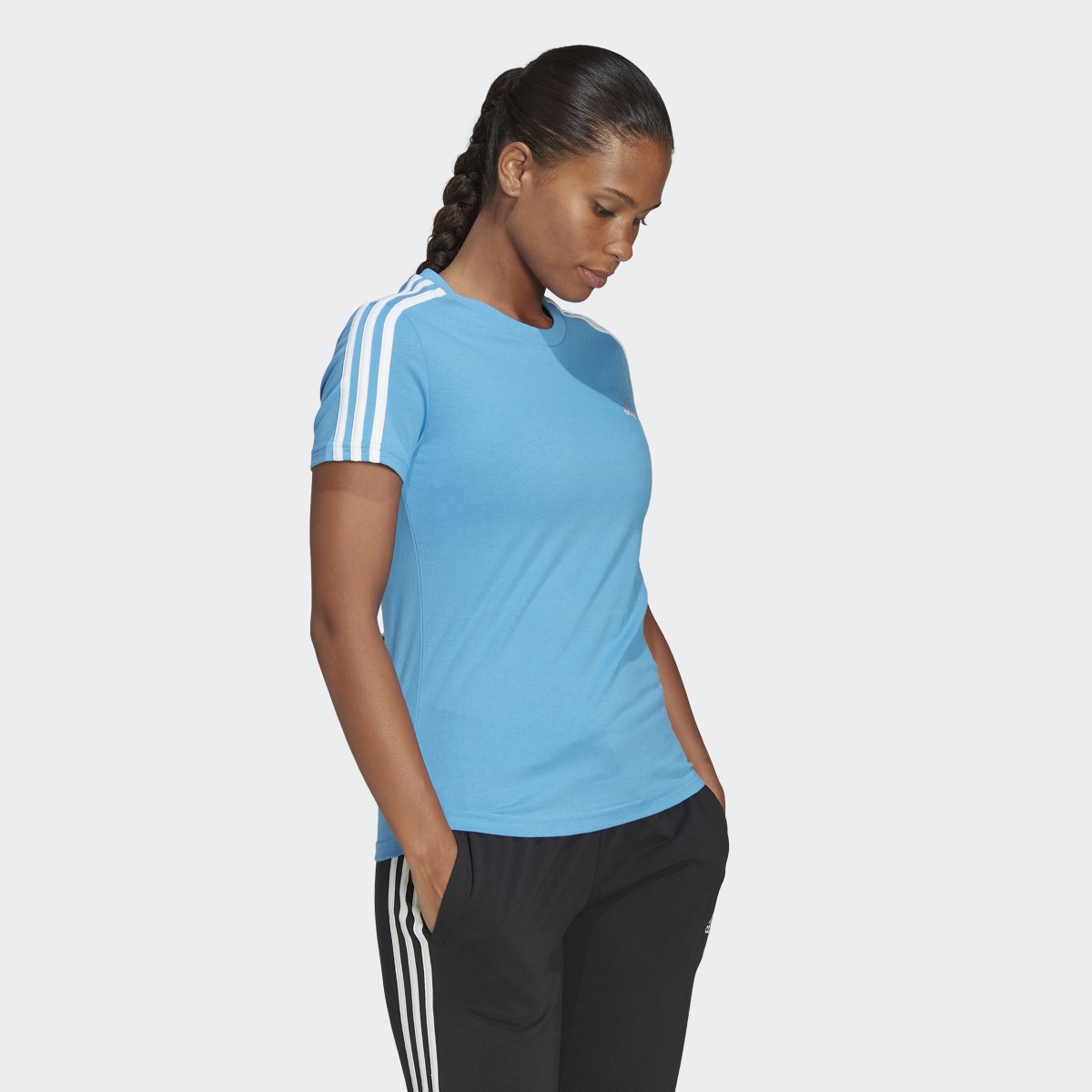 Adidas Essentials Slim 3-Stripes Tee. 4