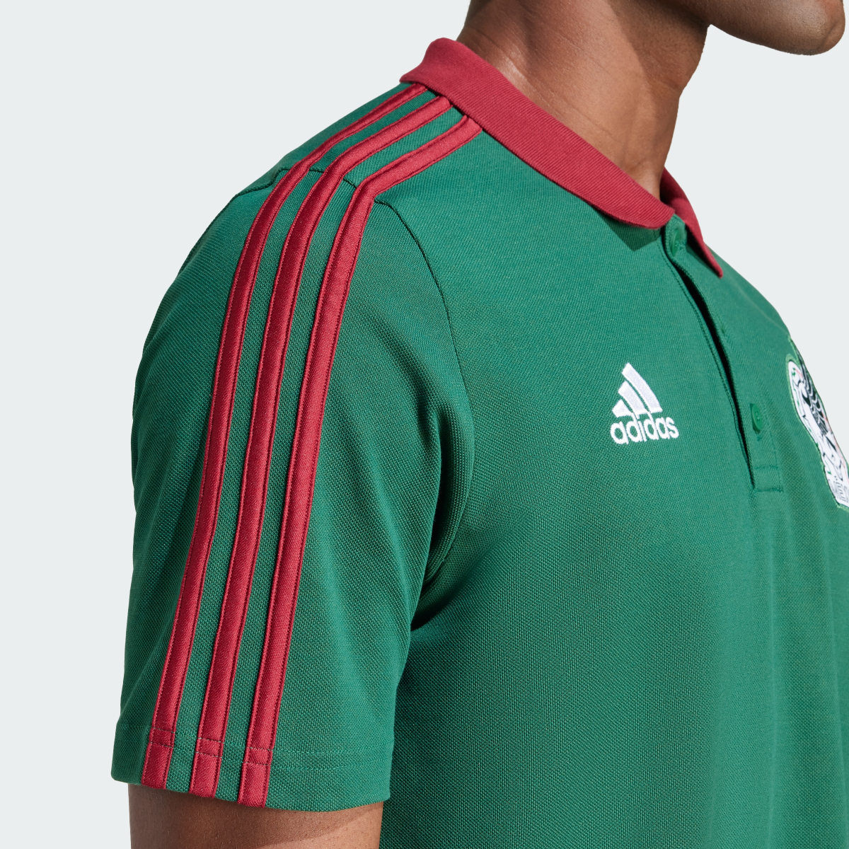 Adidas Playera Polo ADN 3 Franjas Selección Nacional de México. 7