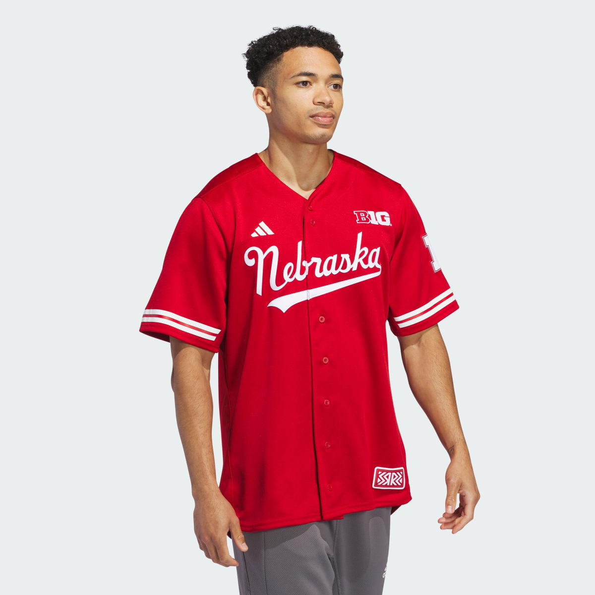 Adidas Nebraska Reverse Retro Replica Baseball Jersey. 4