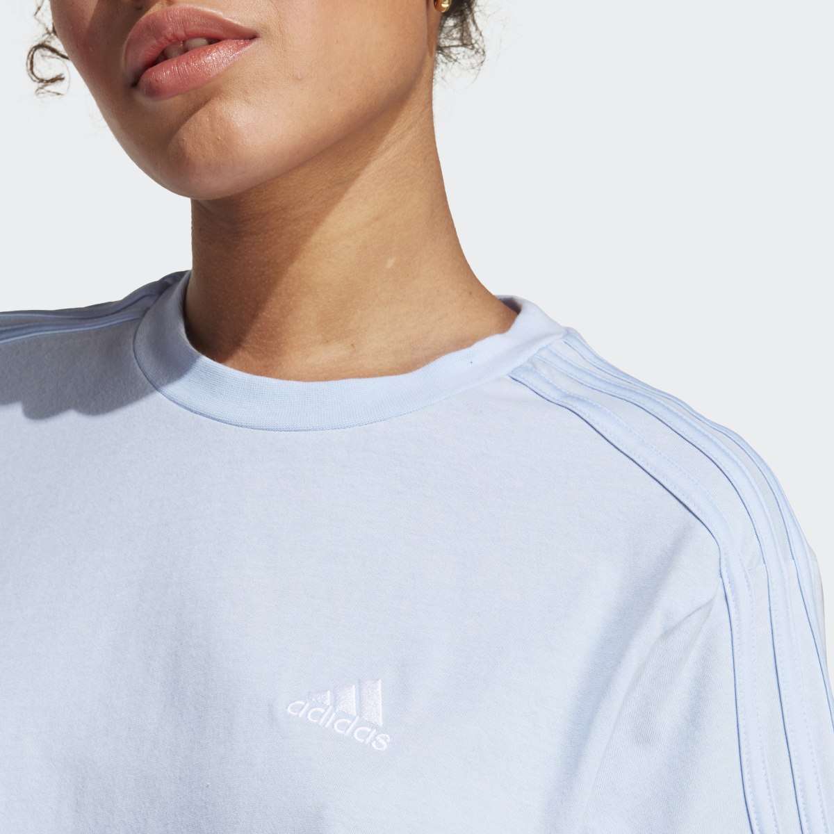 Adidas Essentials 3-Stripes Single Jersey Crop Top. 6