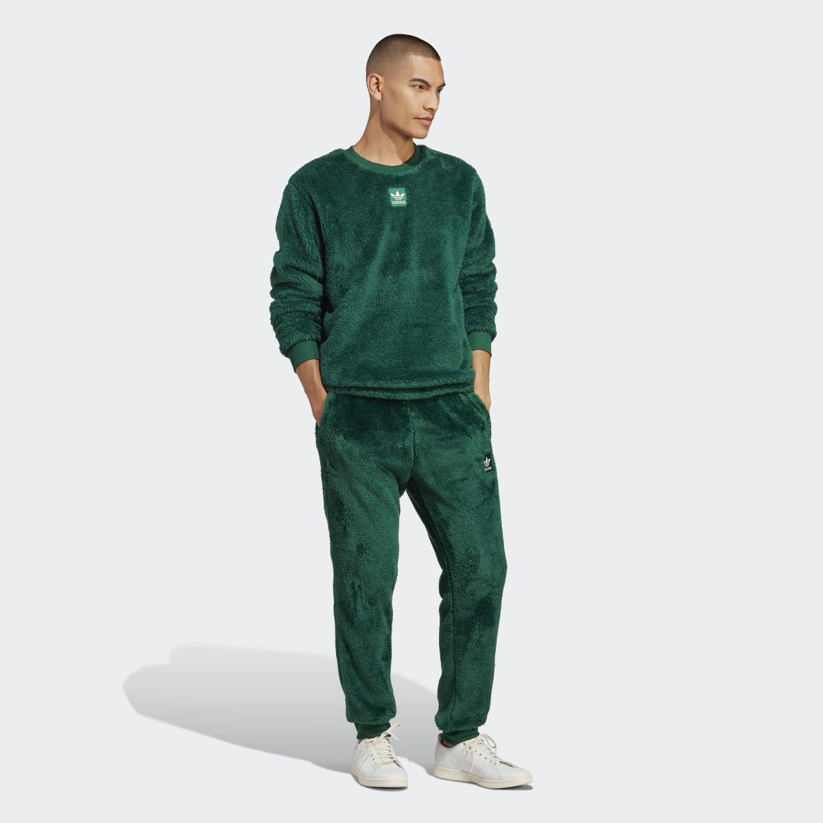 Adidas Essentials+ Fluffy Fleece Crew Sweatshirt. 4