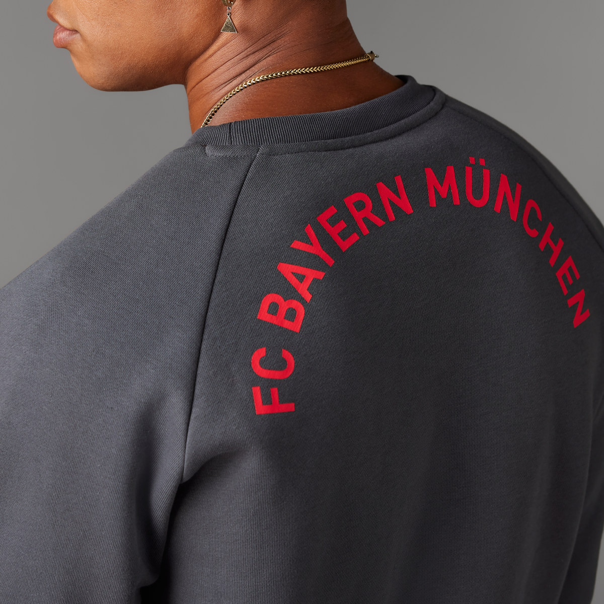 Adidas FC Bayern Essentials Trefoil Crew Sweatshirt. 5