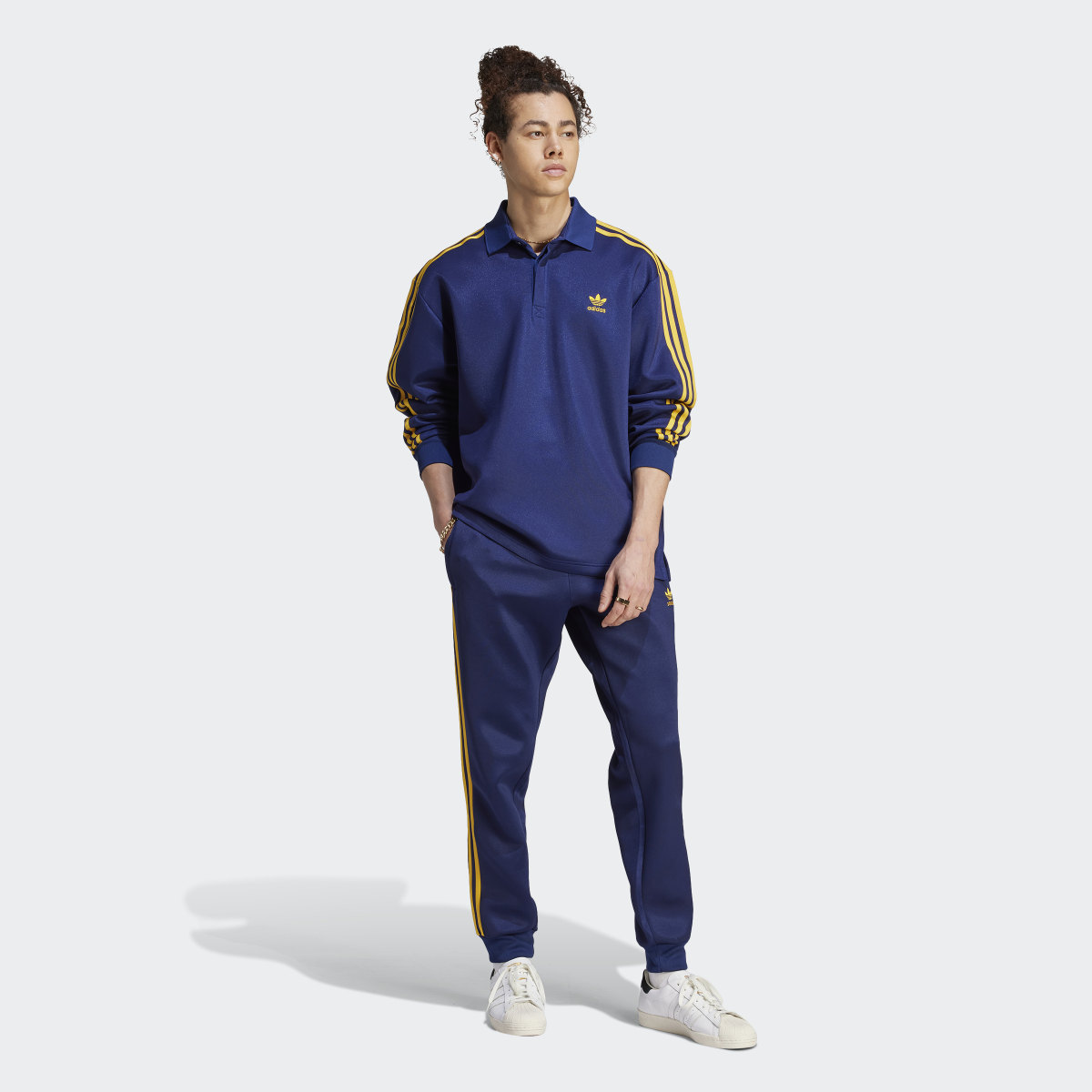 Adidas Adicolor Classics+ Long Sleeve Polo Shirt. 4