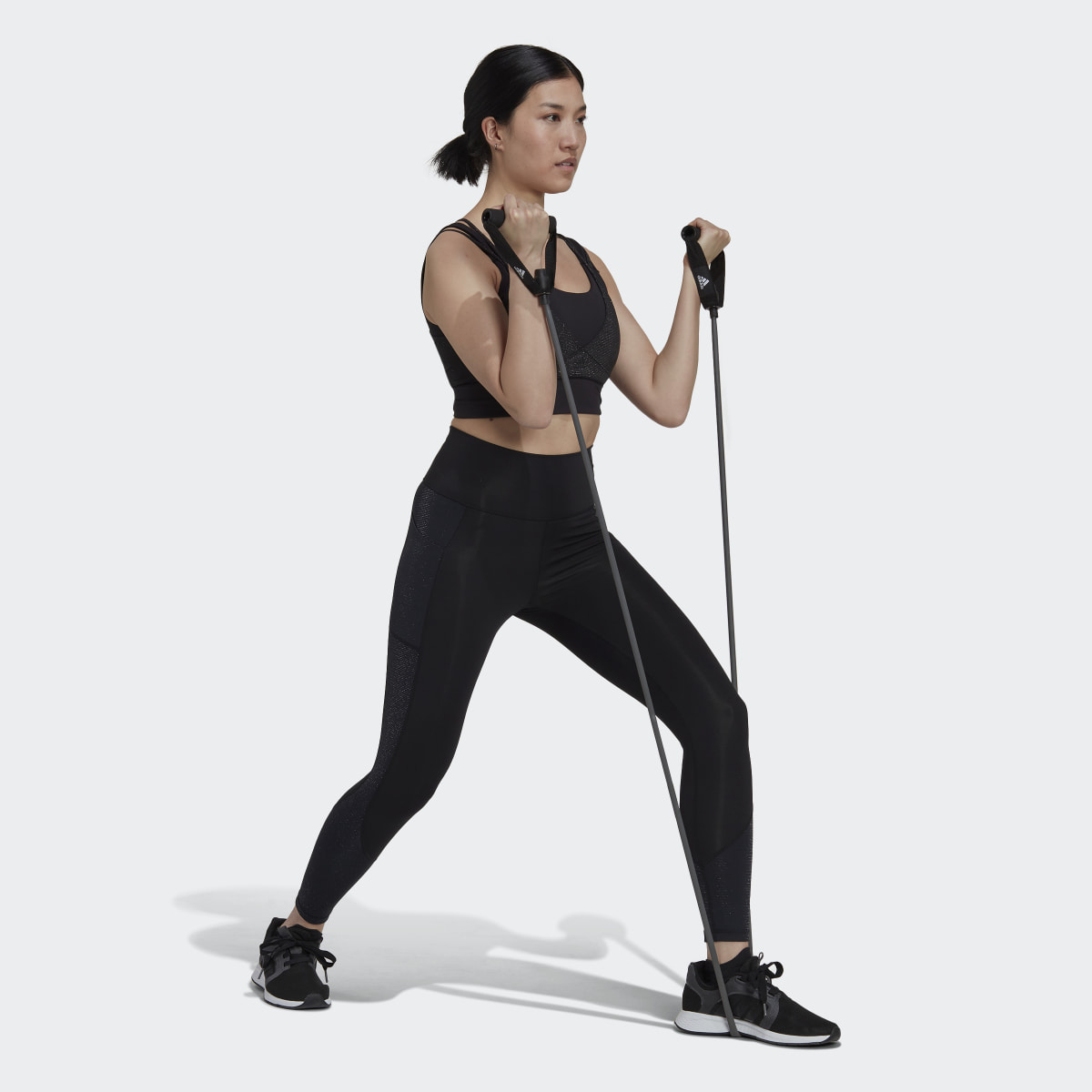 Adidas Optime Training Shiny Full Length Leggings. 4