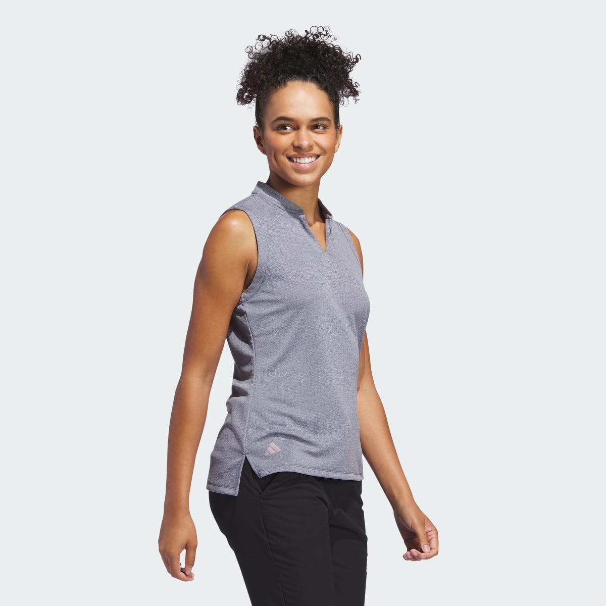 Adidas Ultimate365 Textured Sleeveless Polo Shirt. 4