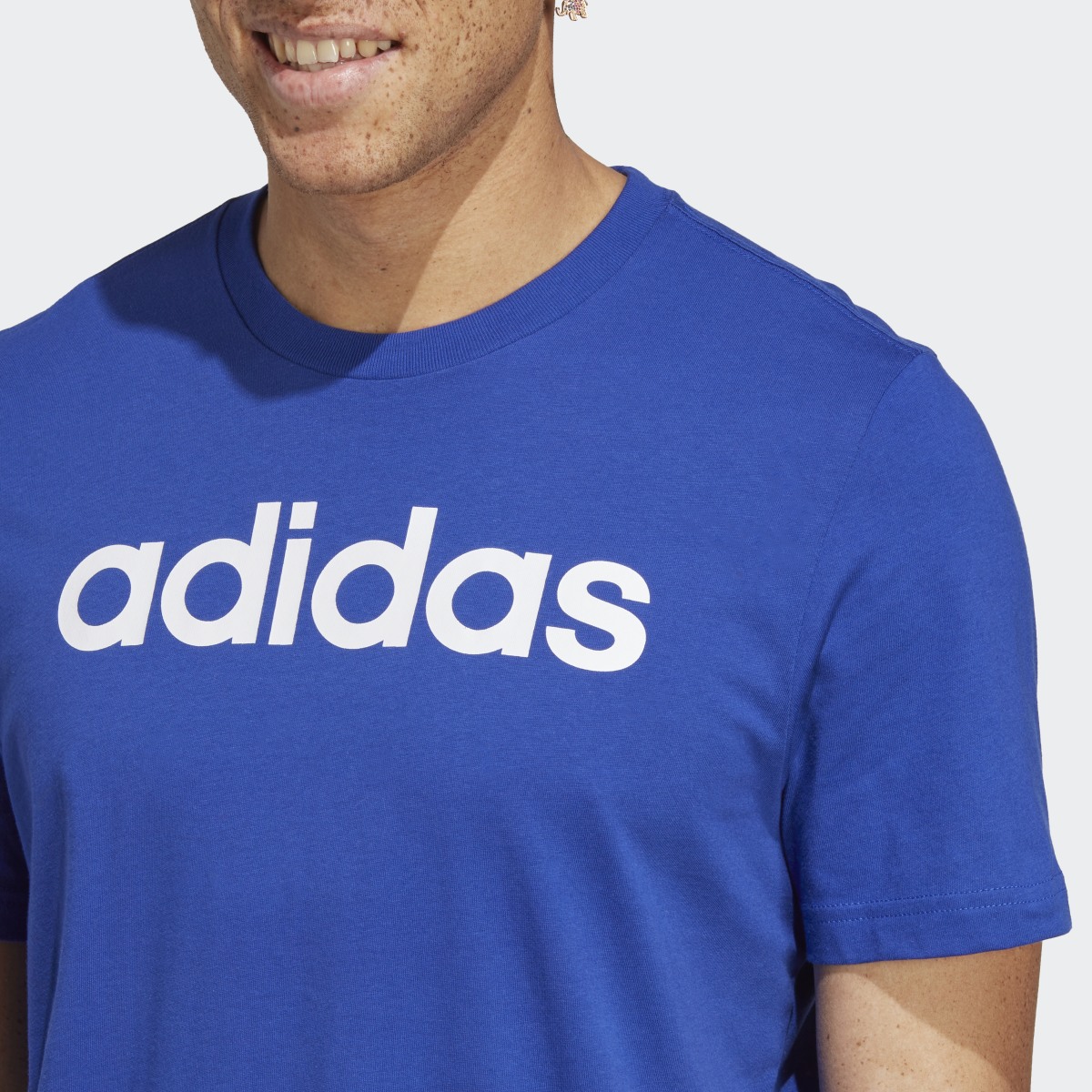 Adidas Essentials Single Jersey Linear Embroidered Logo T-Shirt. 6