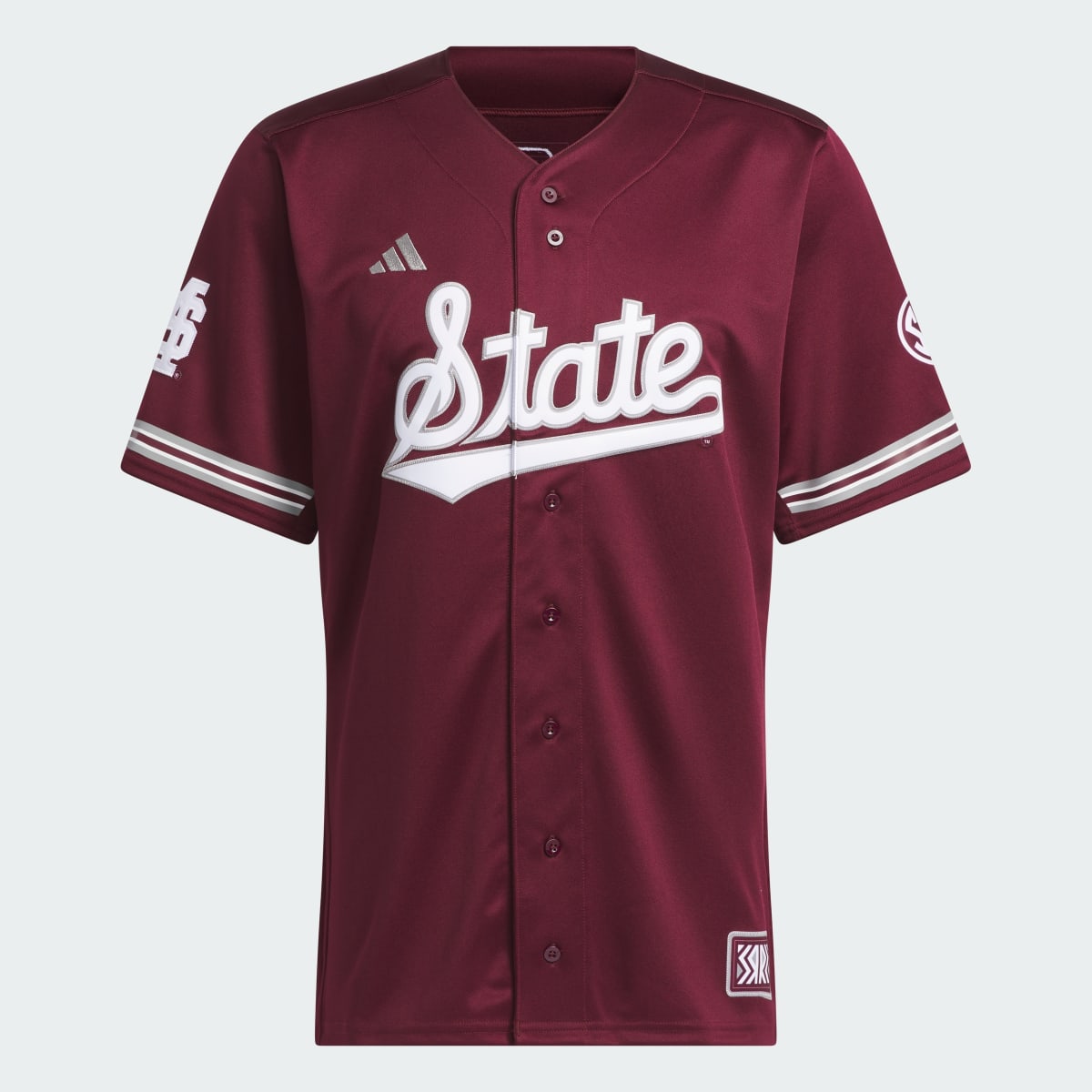 Adidas Mississippi State Reverse Retro Replica Baseball Jersey. 5