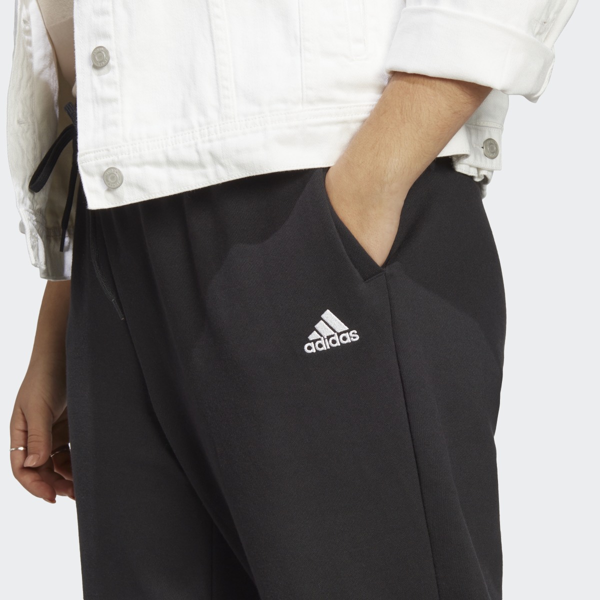 Adidas Essentials Linear French Terry Cuffed Joggers (Plus Size). 5