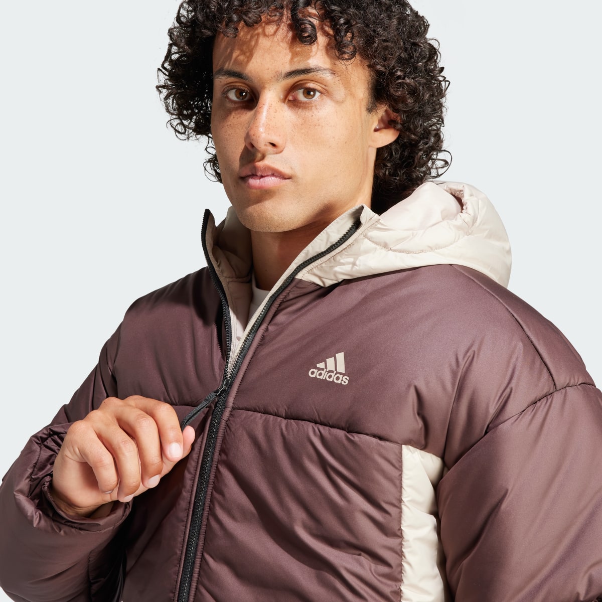 Adidas BSC 3-Stripes Puffy Hooded Jacket. 6