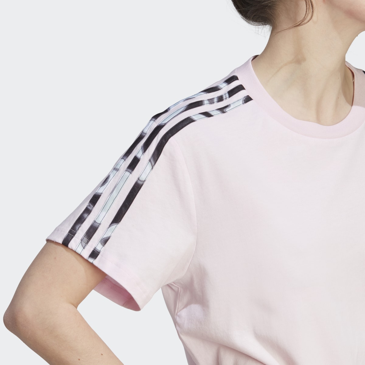 Adidas Vibrant Print 3-Stripes Cotton Crop Tee. 7