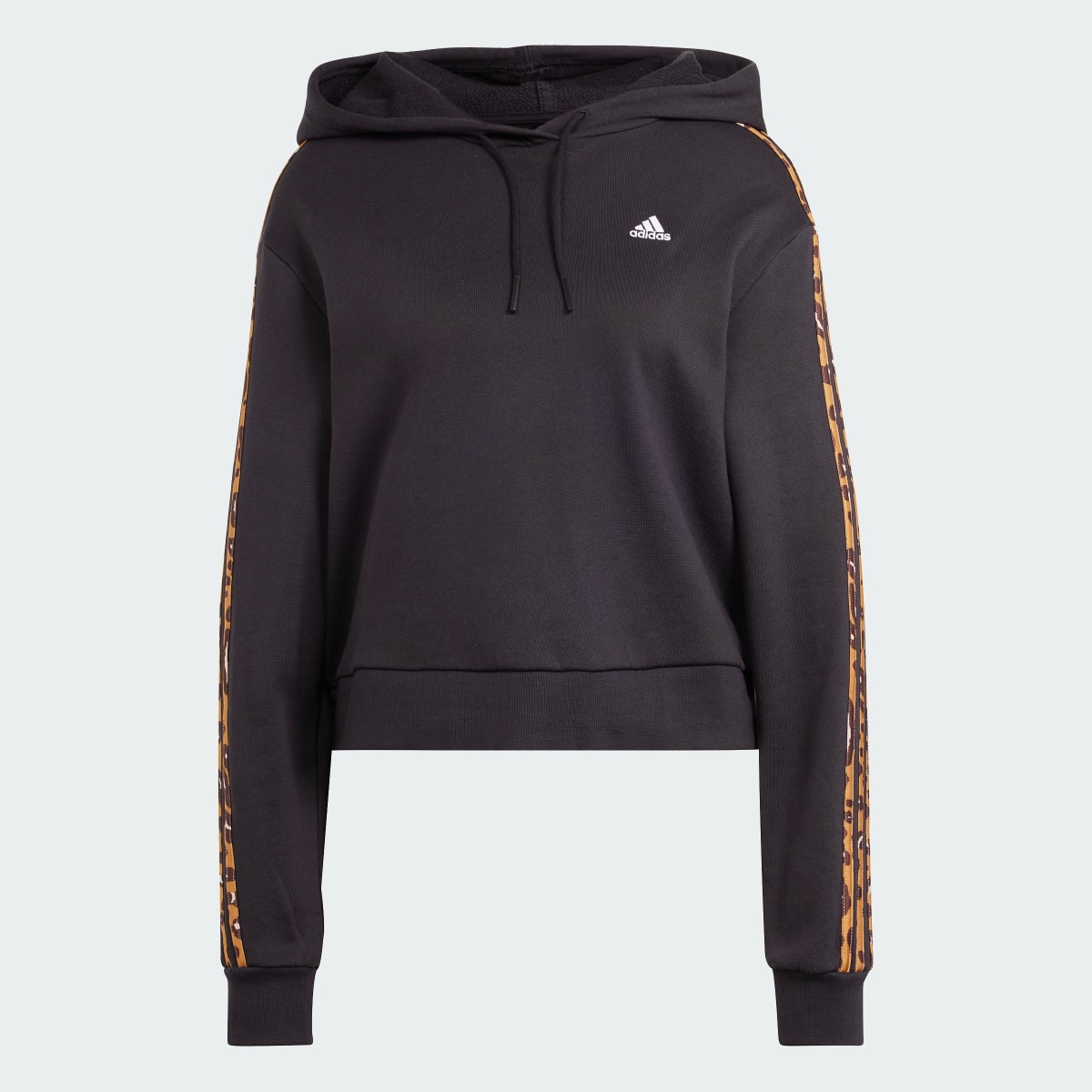 Adidas Essentials 3-Stripes Animal Print Relaxed Hoodie. 5