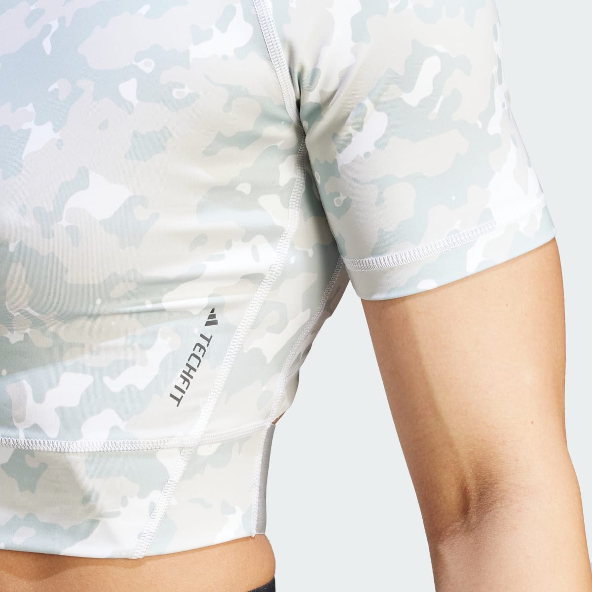 Adidas Techfit Camo Print Crop Training Tee. 6