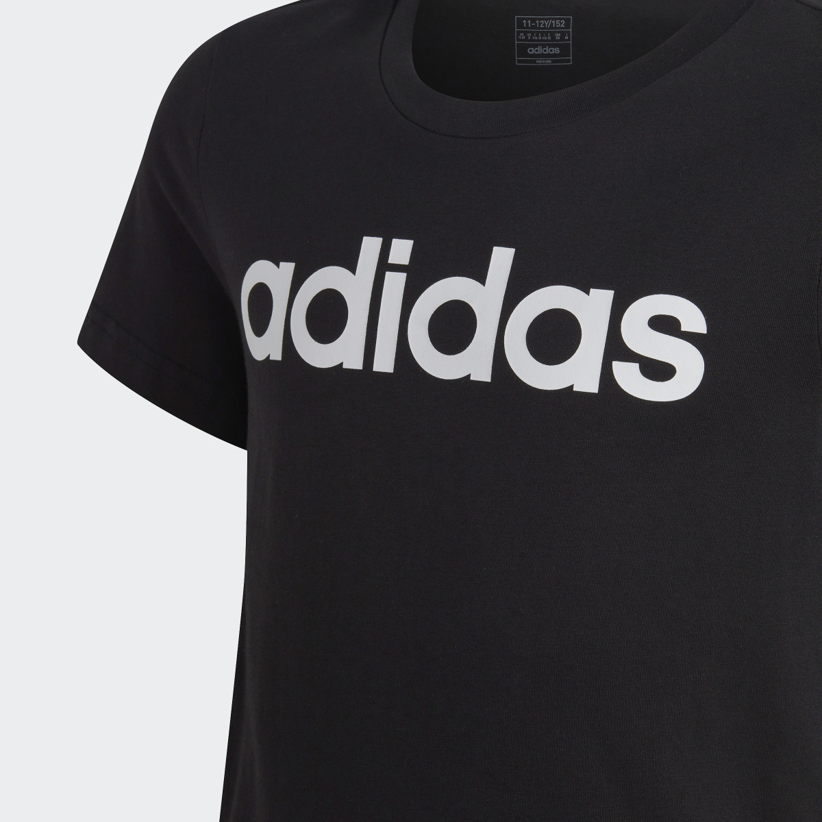 Adidas Essentials Linear Logo Cotton Slim Fit T-Shirt. 4