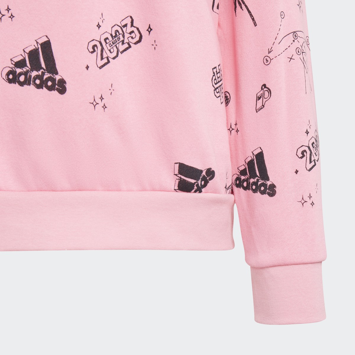 Adidas Brand Love Allover Print Crew Sweatshirt Kids. 5