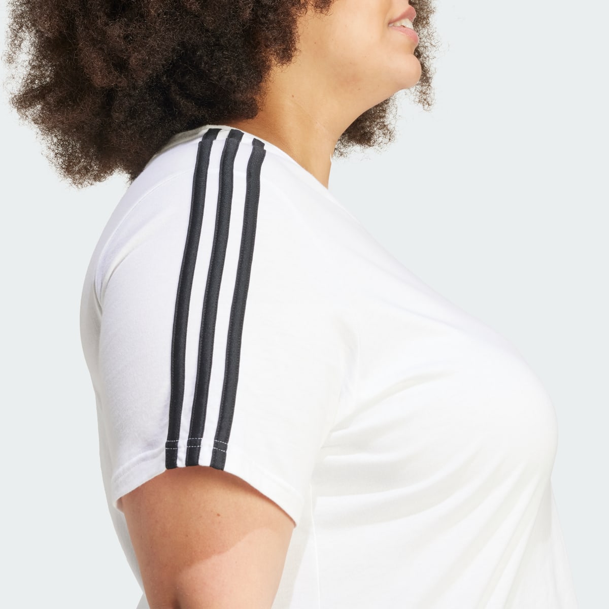 Adidas Essentials Slim 3-Stripes T-Shirt (Plus Size). 7