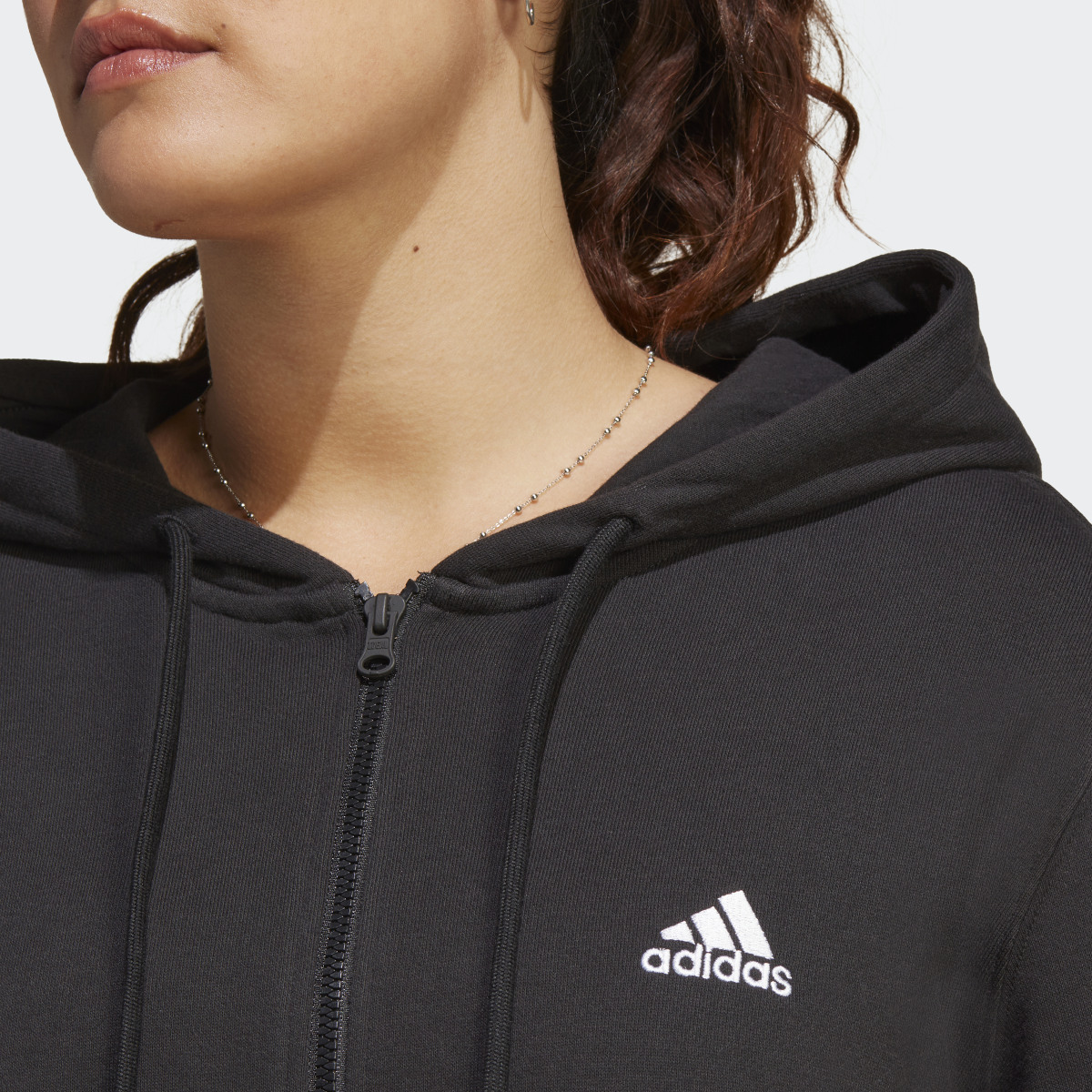 Adidas Veste à capuche entièrement zippée en molleton Essentials Linear (Grandes tailles). 6