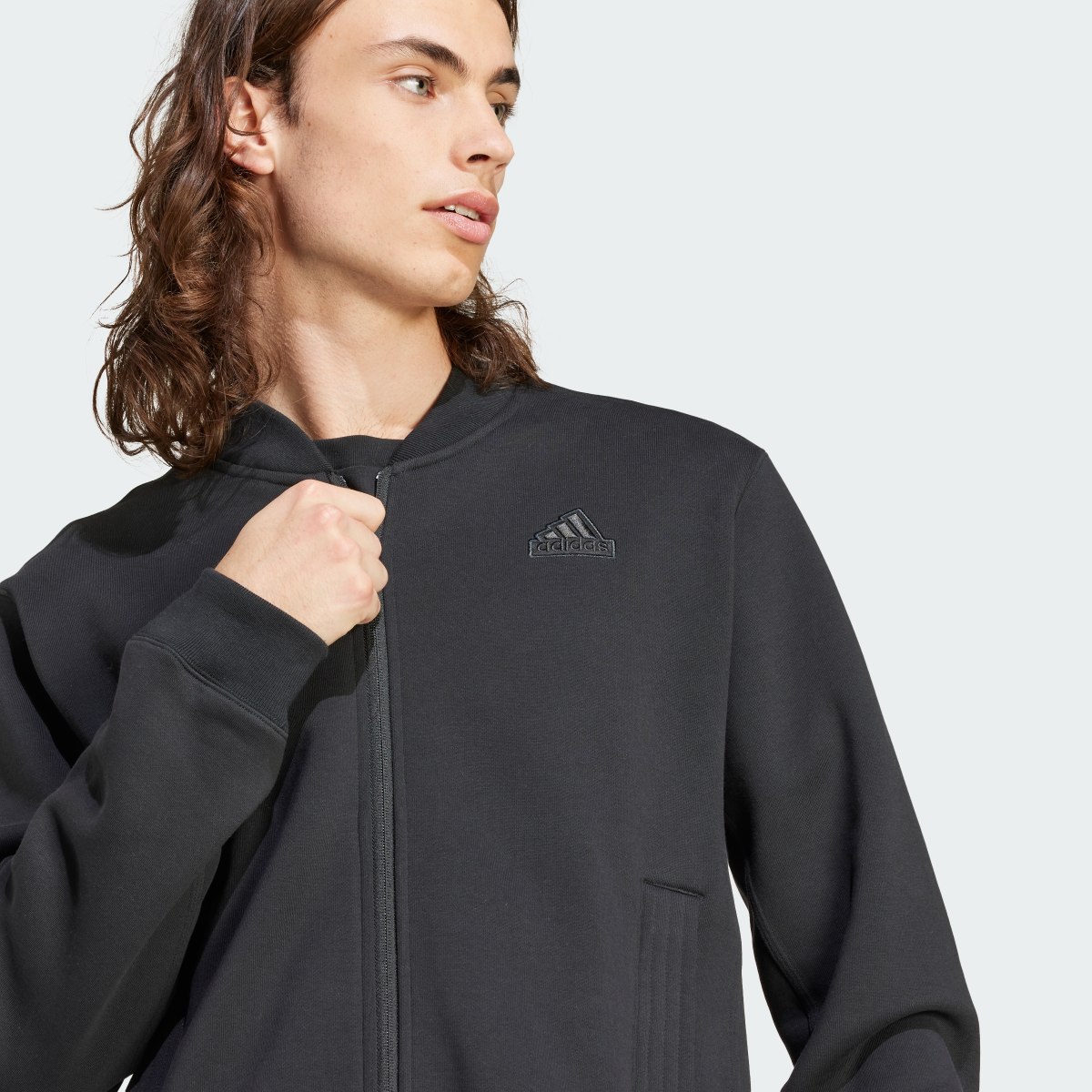 Adidas Lounge Fleece Bomber Jacket With Zip Opening. 6