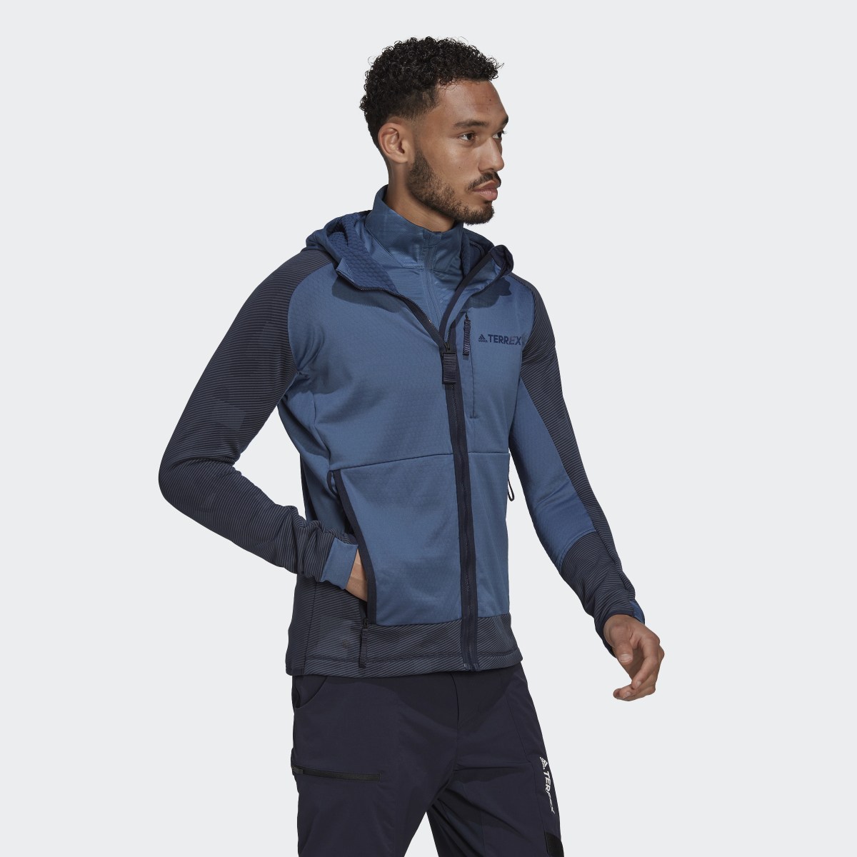 Adidas Terrex Tech Flooce Hooded Hiking Fleece Jacket. 4