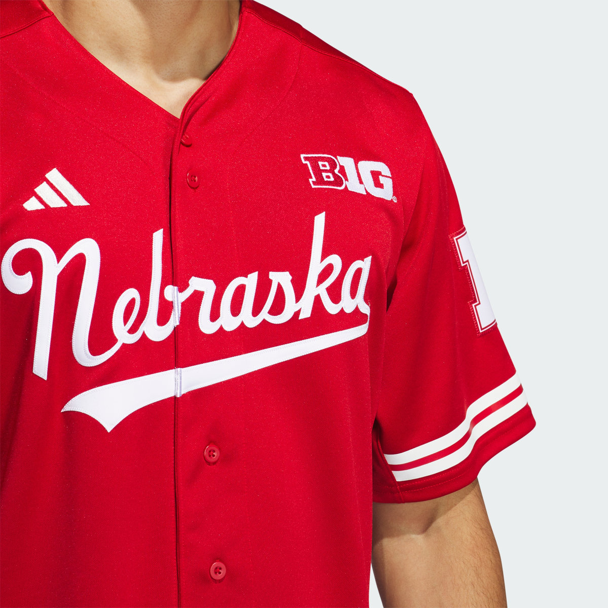 Adidas Nebraska Reverse Retro Replica Baseball Jersey. 6