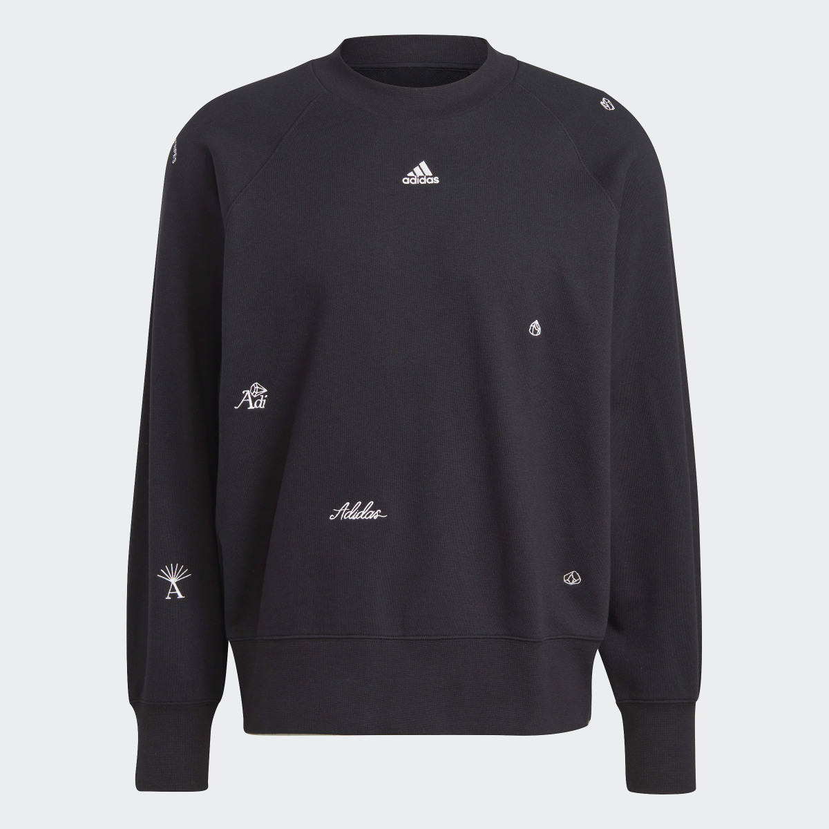 Adidas Oversized Crewneck Sweatshirt with Healing Crystal-Inspired Graphics. 5