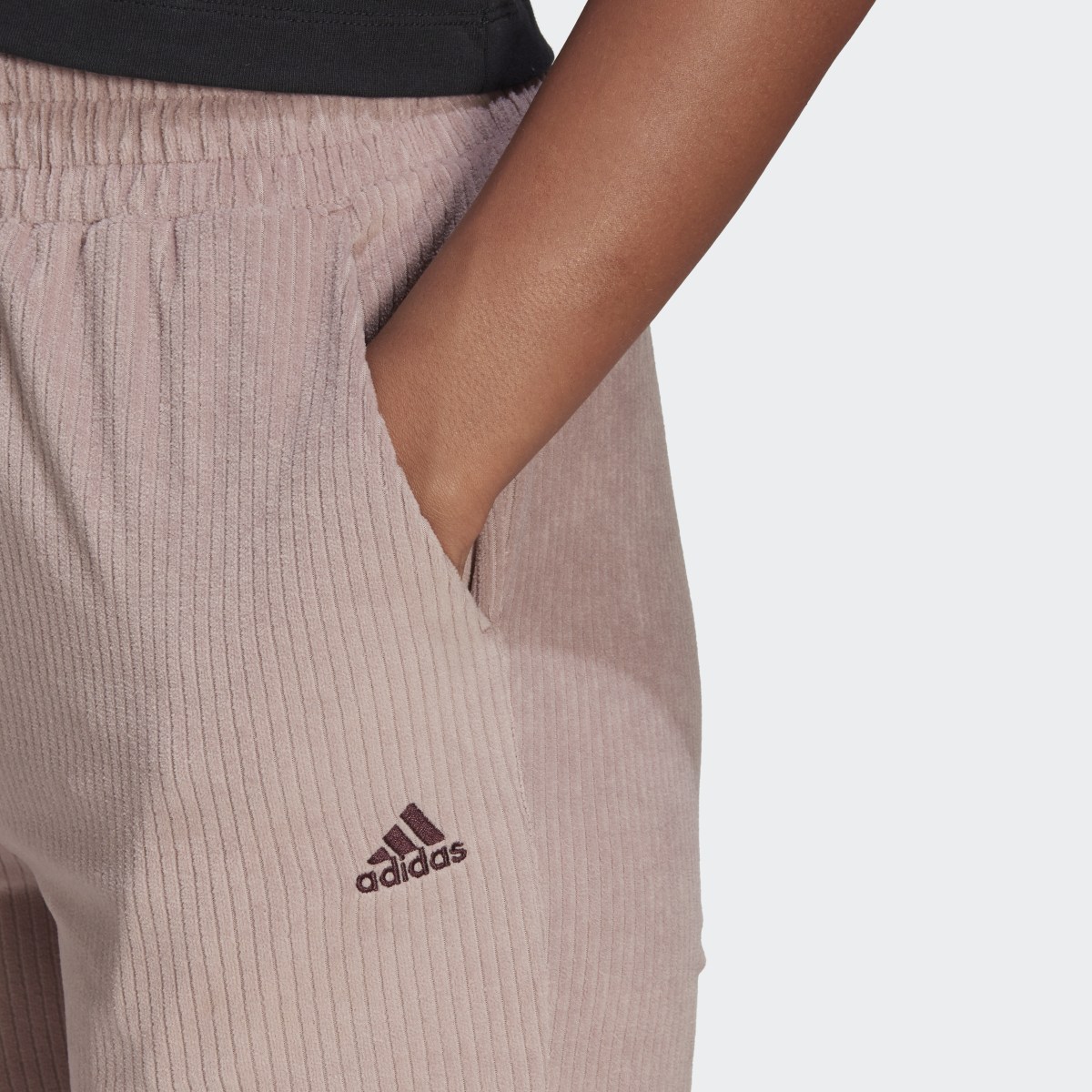 Adidas Hyperglam Rib Velour Flared Leg Hose. 5