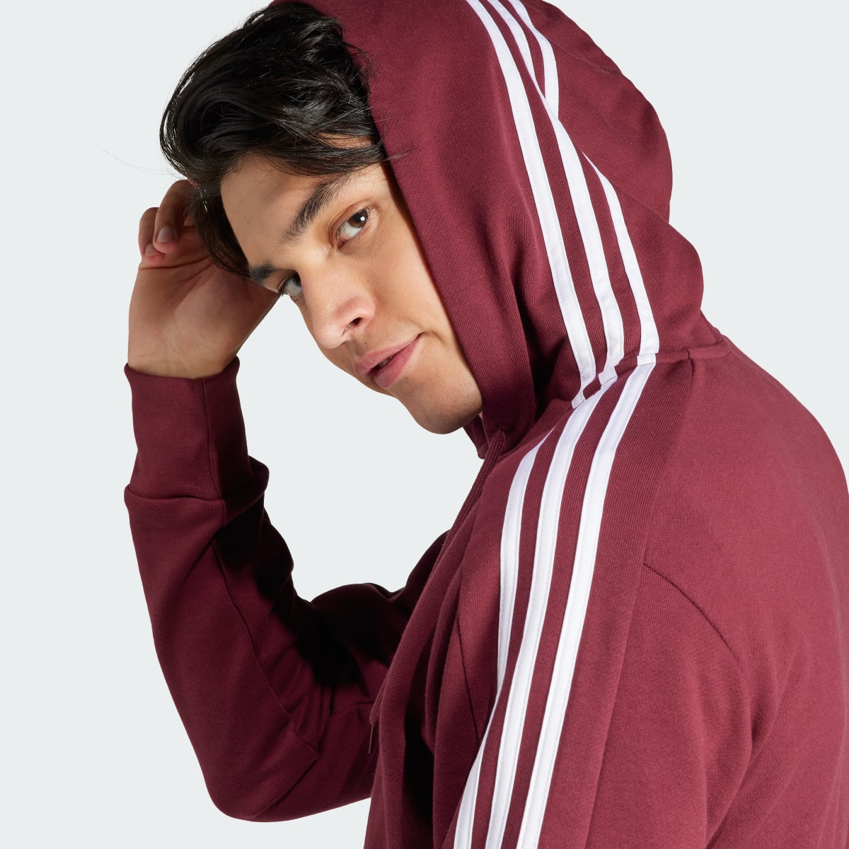 Adidas Essentials French Terry 3-Stripes Full-Zip Hoodie. 6