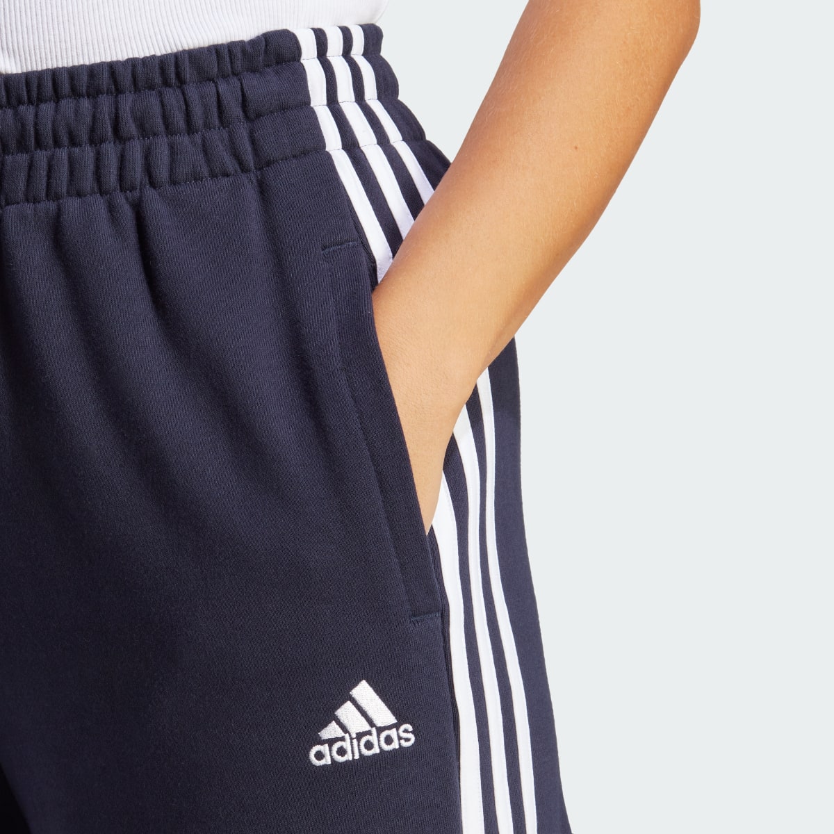 Adidas Essentials 3-Stripes French Terry Loose-Fit Pants. 5