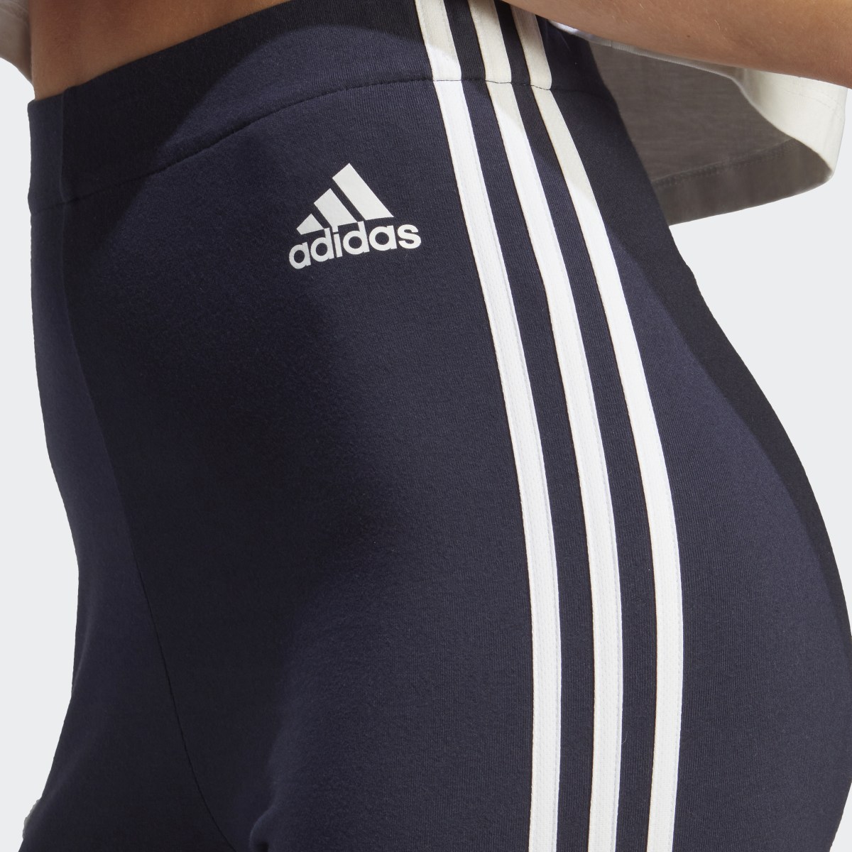 Adidas Leggings de Cintura Subida em Algodão 3-Stripes com Remendos Florais em Feltro. 5