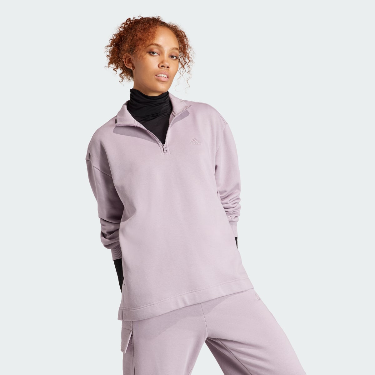 Adidas ALL SZN Fleece Quarter-Zip Sweatshirt. 4