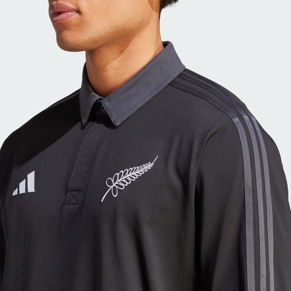 Adidas All Blacks Rugby Long Sleeve Polo Shirt. 7